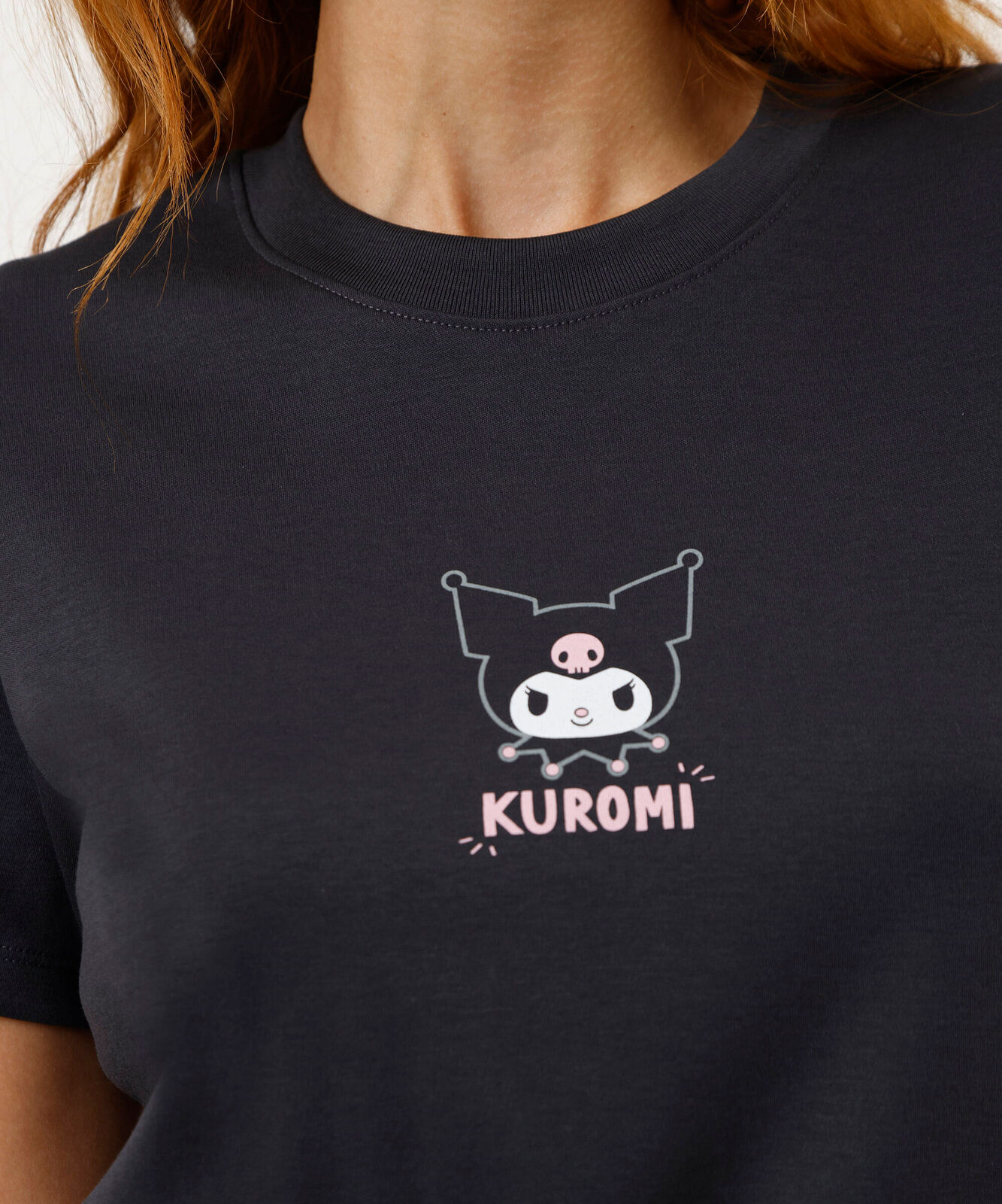 camiseta feminina de algodão kuromi cinza