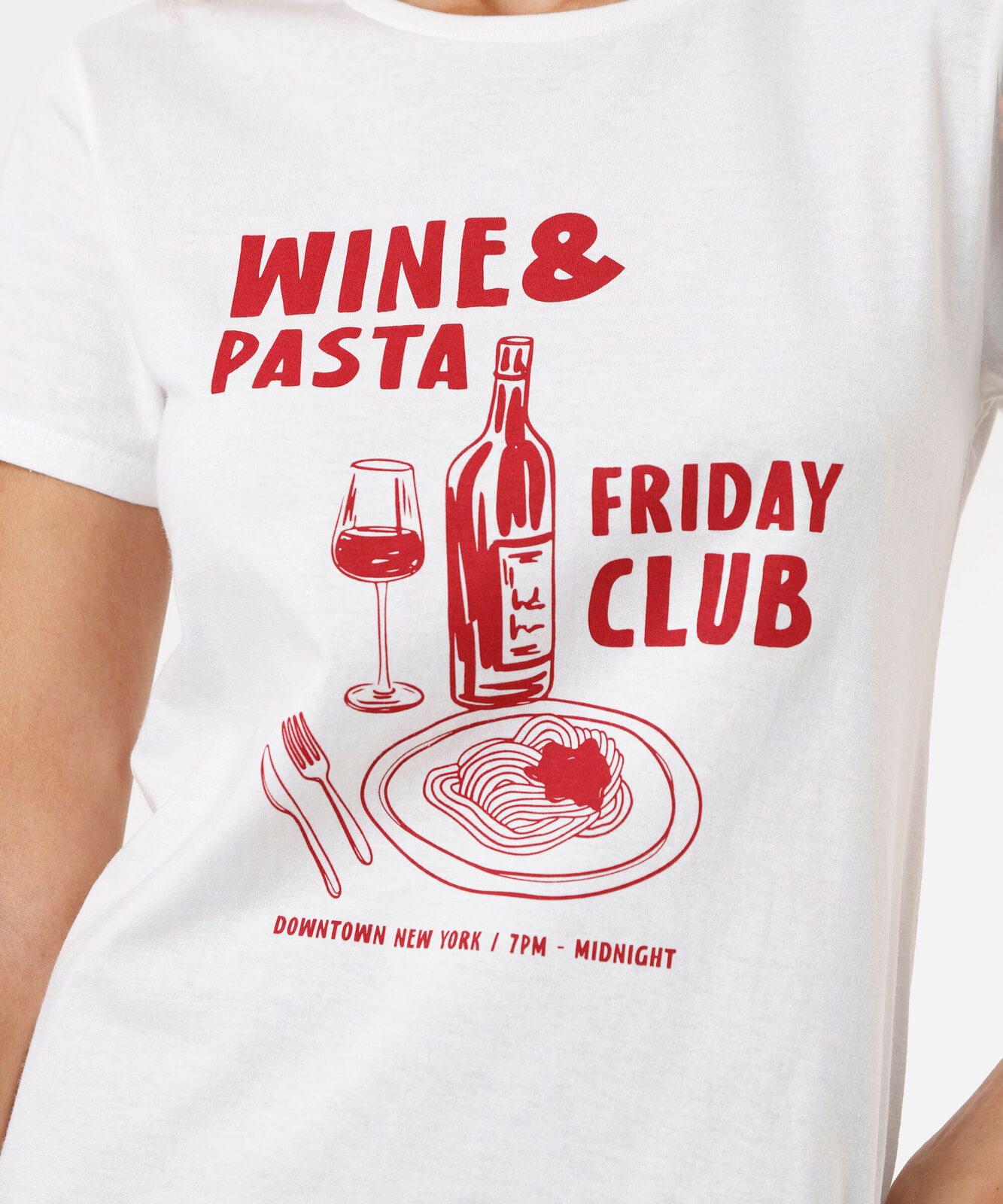 camiseta feminina wine pasta off white