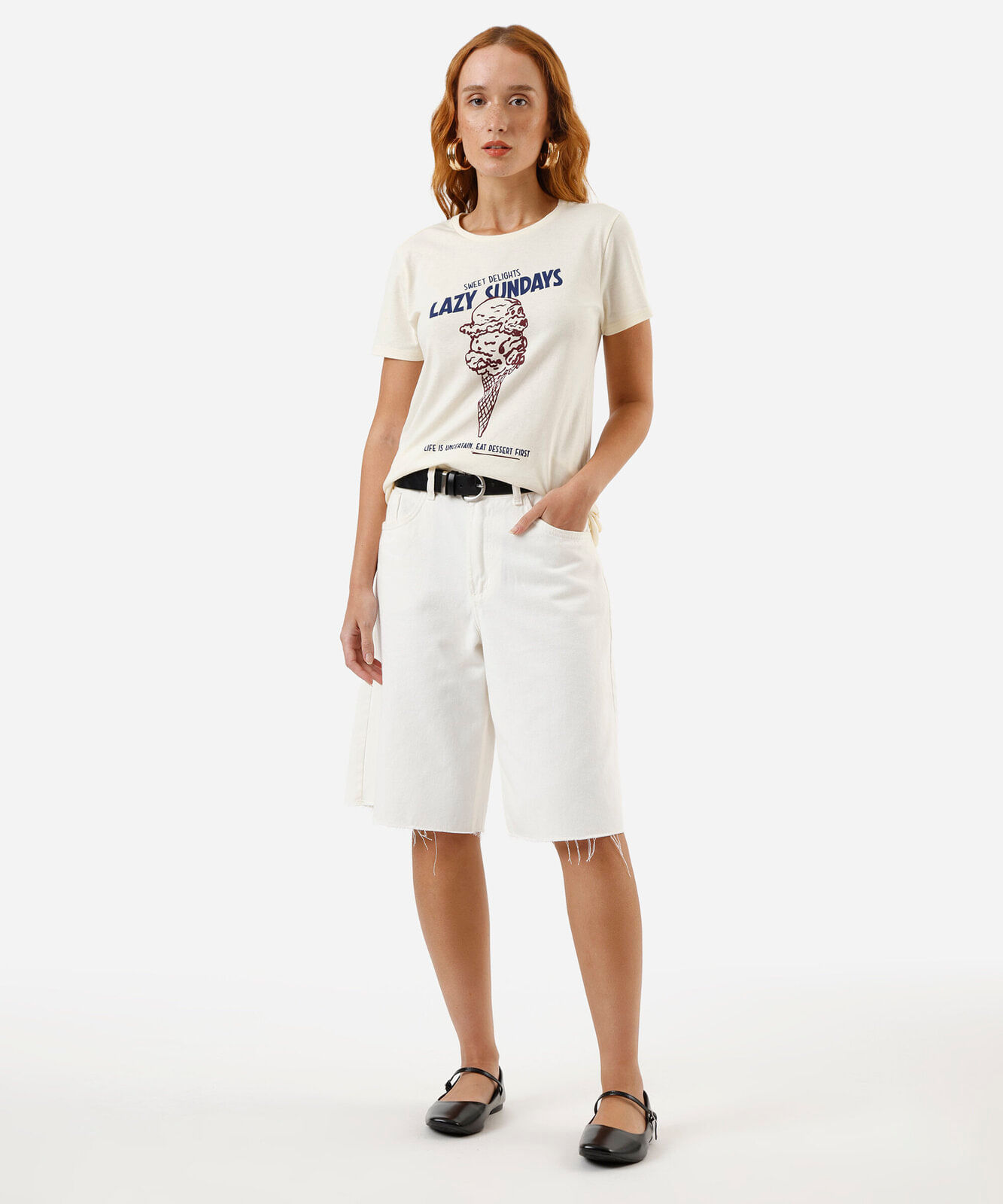 camiseta feminina  lazy sundays amarela