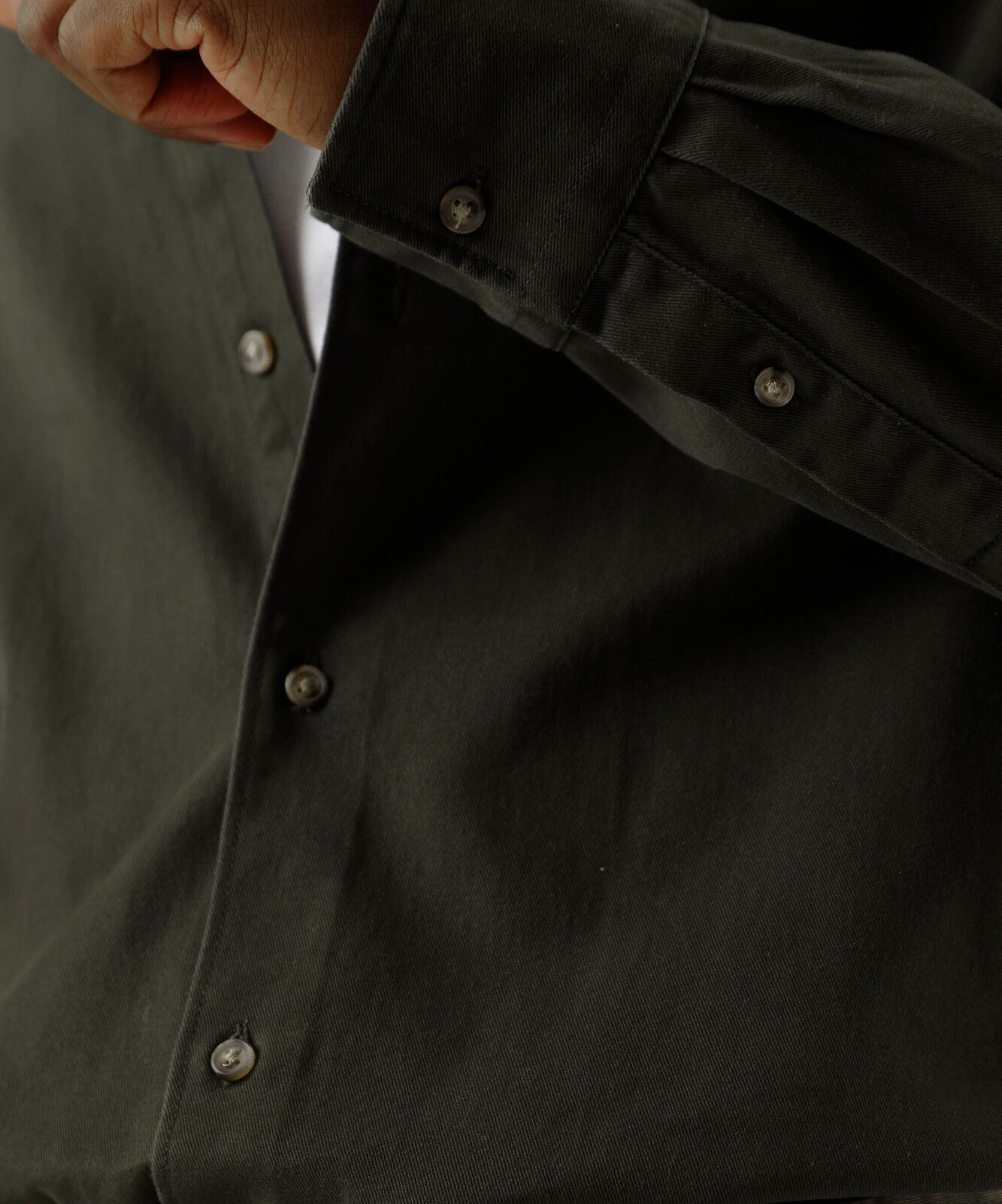 camisa masculina de sarja manga longa verde