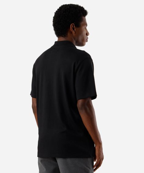 polo masculina de algodão manga curta preta
