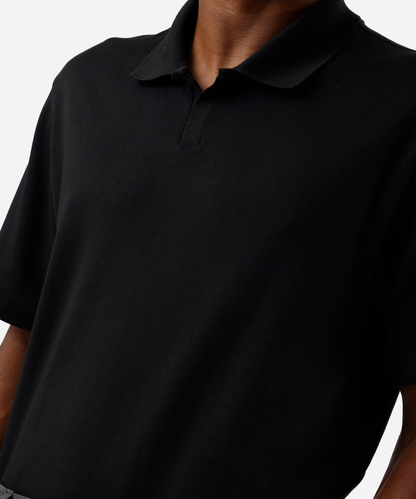 polo masculina de algodão manga curta preta