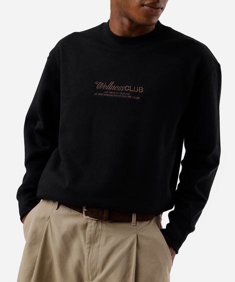 blusão masculino de moletom felpado wellness club preto