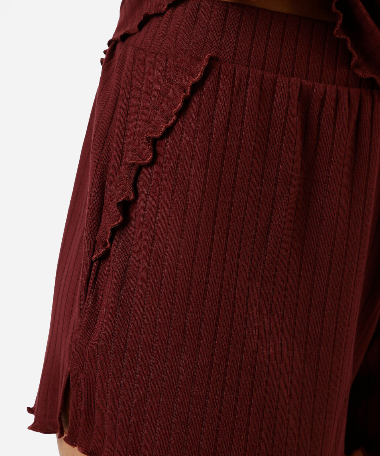 pijama short doll canelado vinho