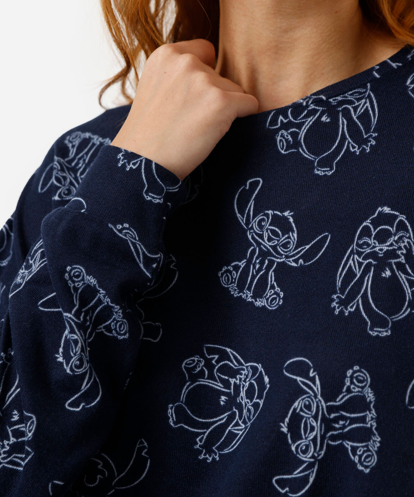 pijama feminino longo stitch azul
