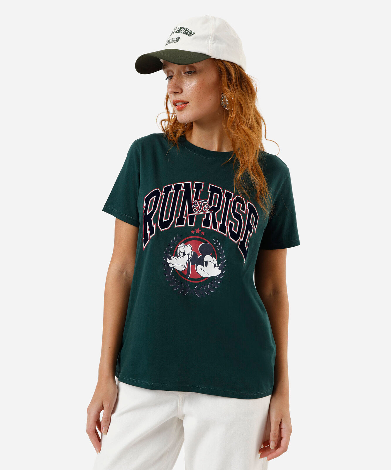 camiseta feminina mickey e pluto verde