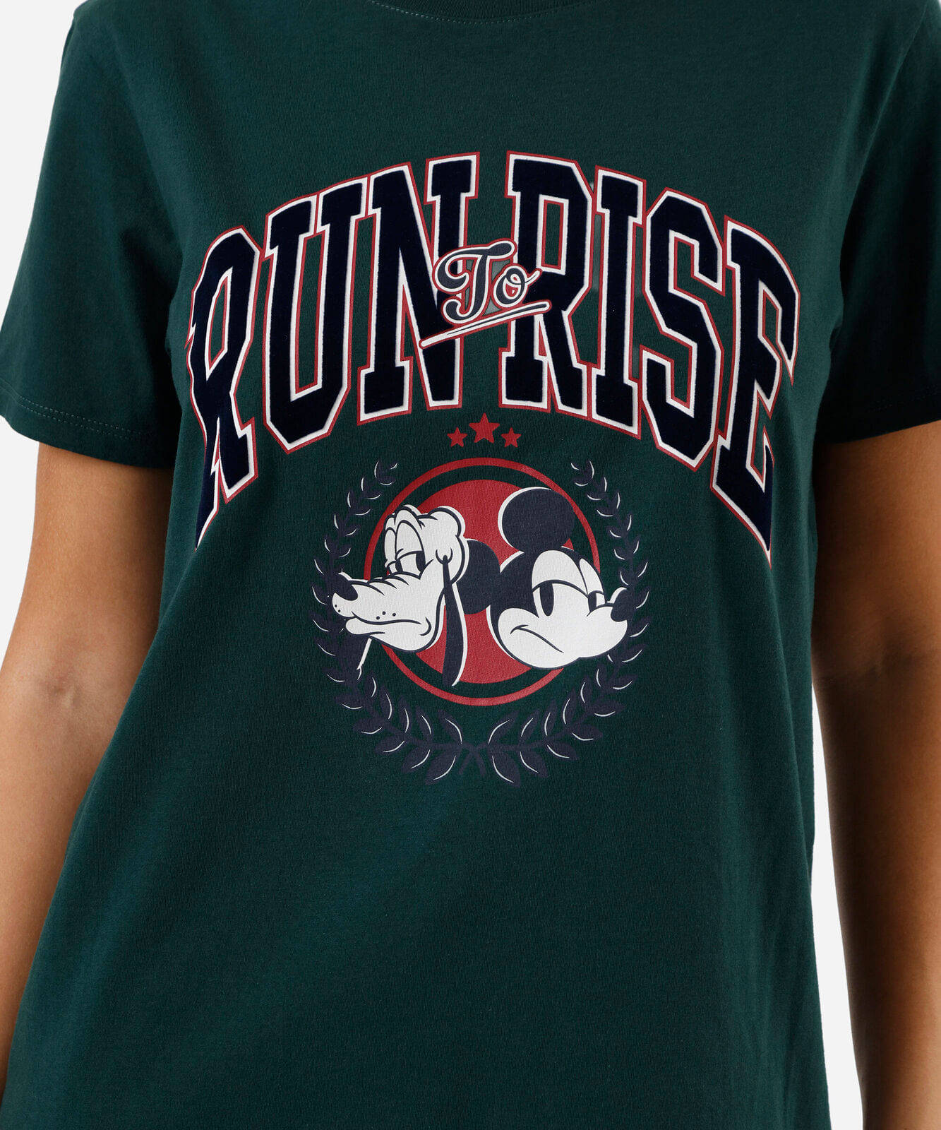 camiseta feminina mickey e pluto verde