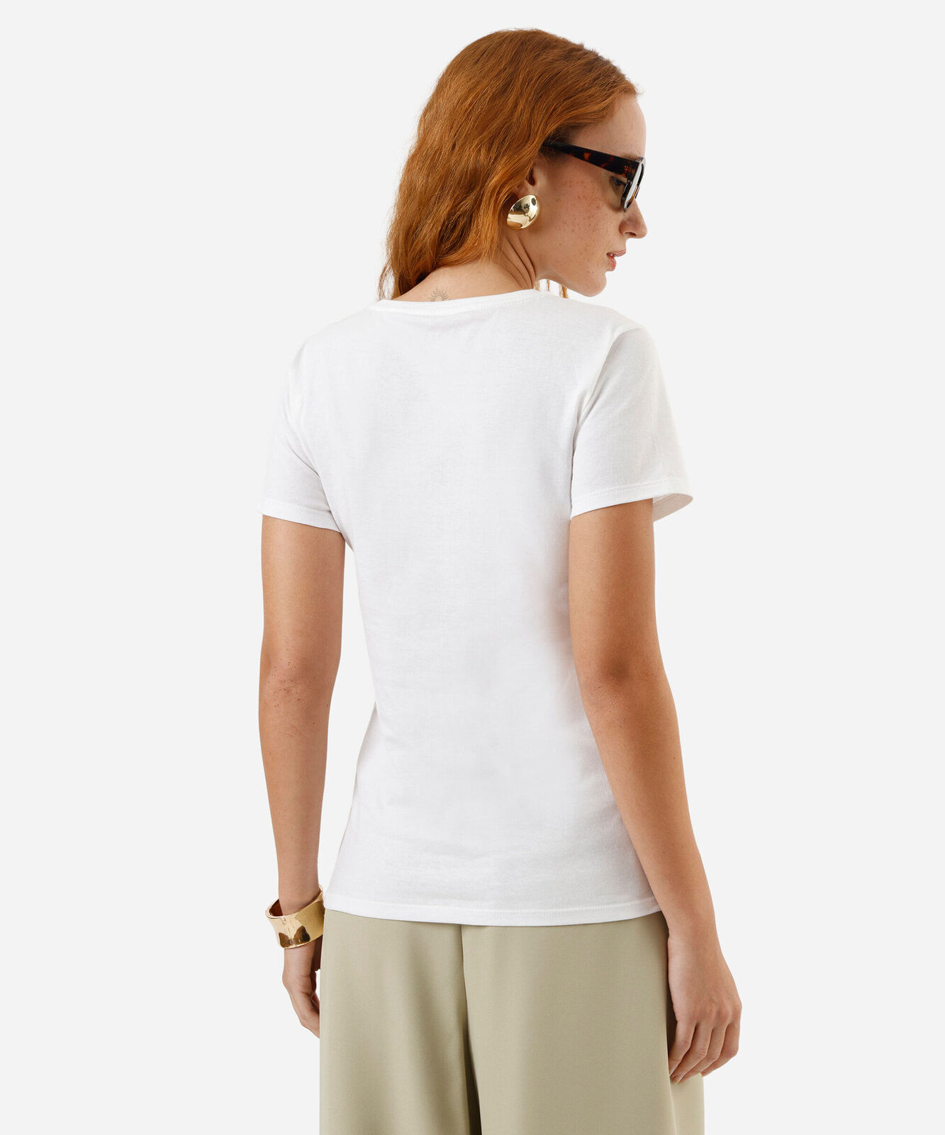 camiseta feminina romantique off white