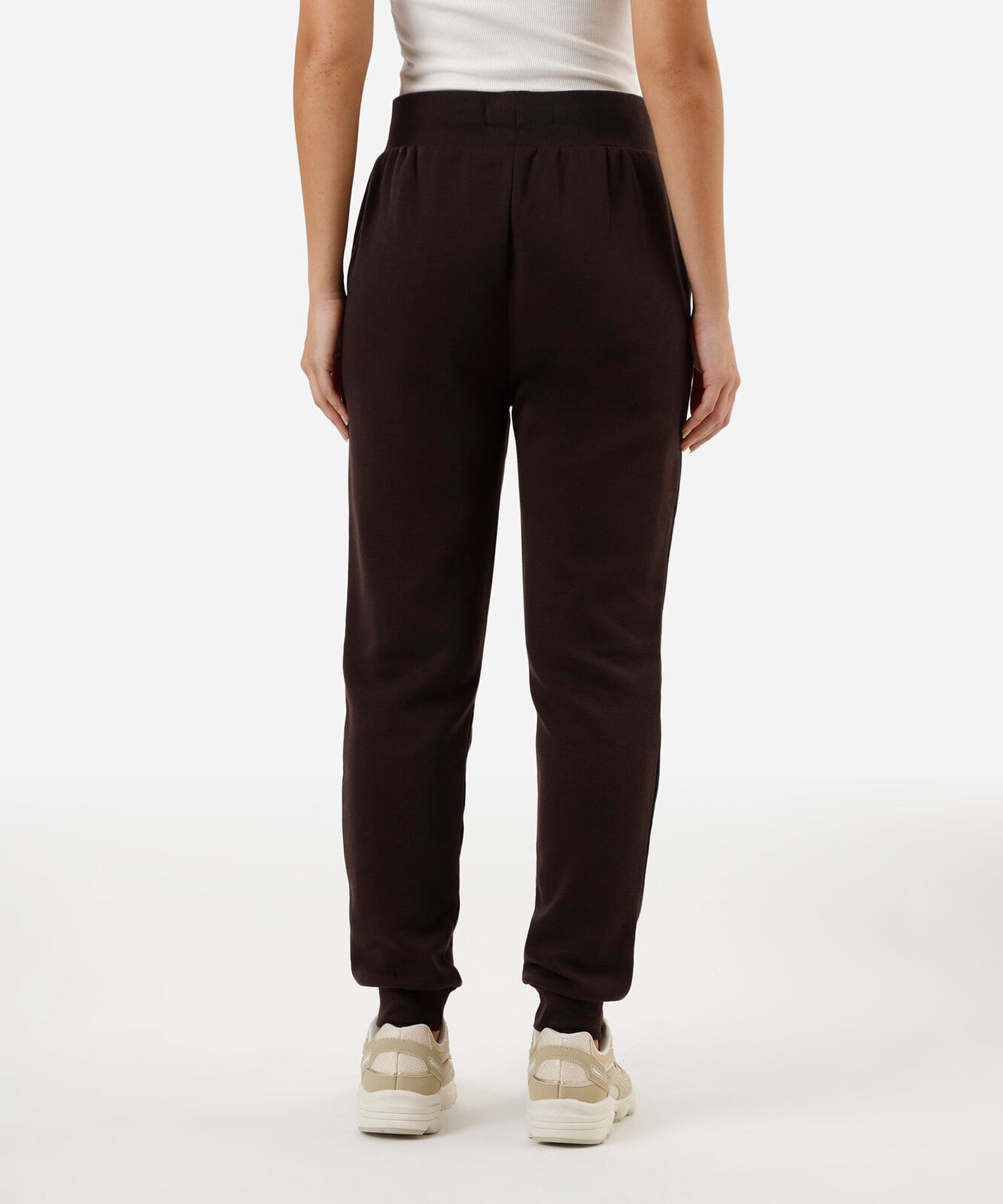 calça jogger feminina de moletom básica marrom