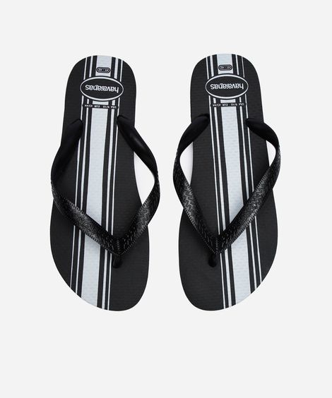 chinelo havaianas listrado preto