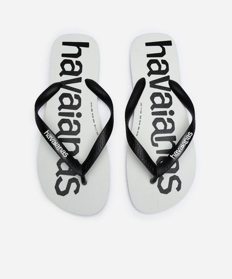 chinelo havaianas estampado branco