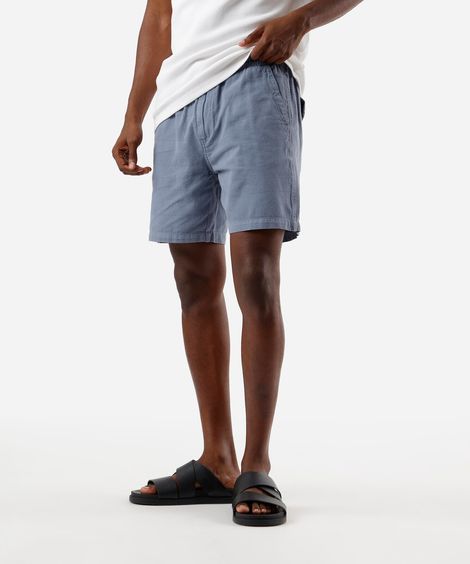 short jogger masculino de sarja texturizada azul