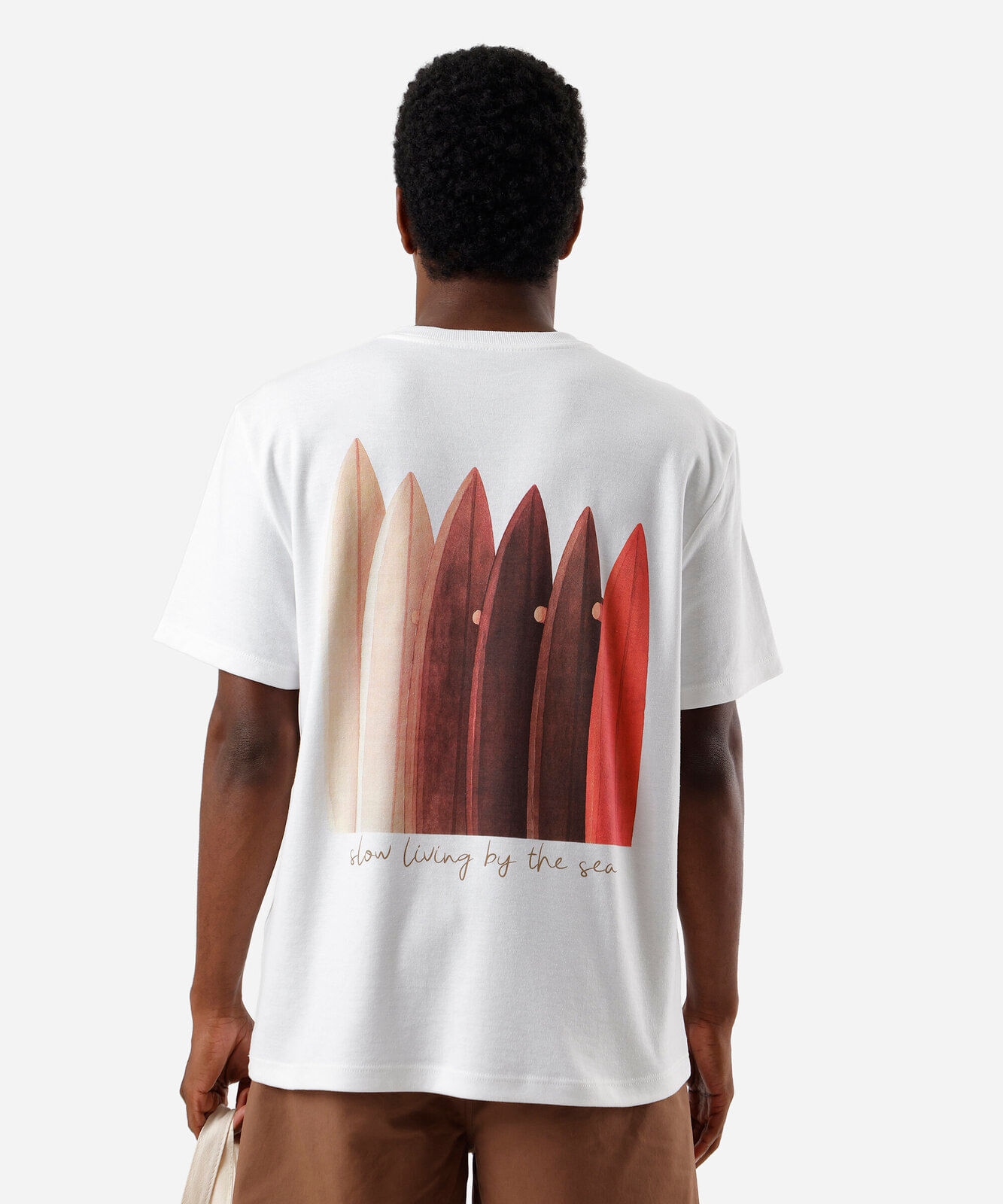 camiseta masculina com algodão estampada off white