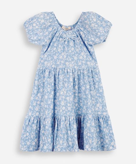 vestido infantil 3 marias liberty azul