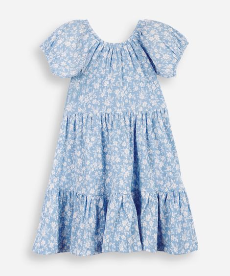 vestido infantil 3 marias liberty azul