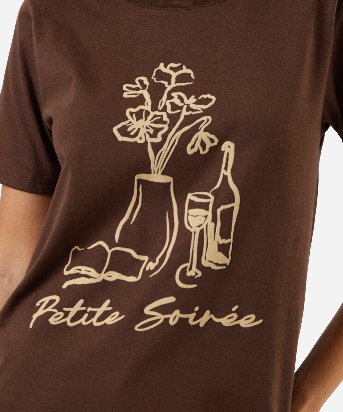 camiseta feminina  local petite marrom
