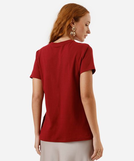 camiseta de algodão feminina meu país sergipe vinho