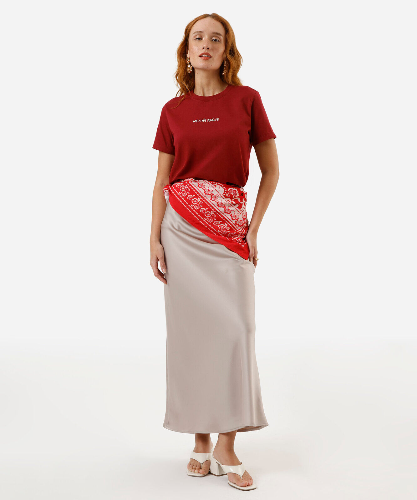 camiseta de algodão feminina meu país sergipe vinho