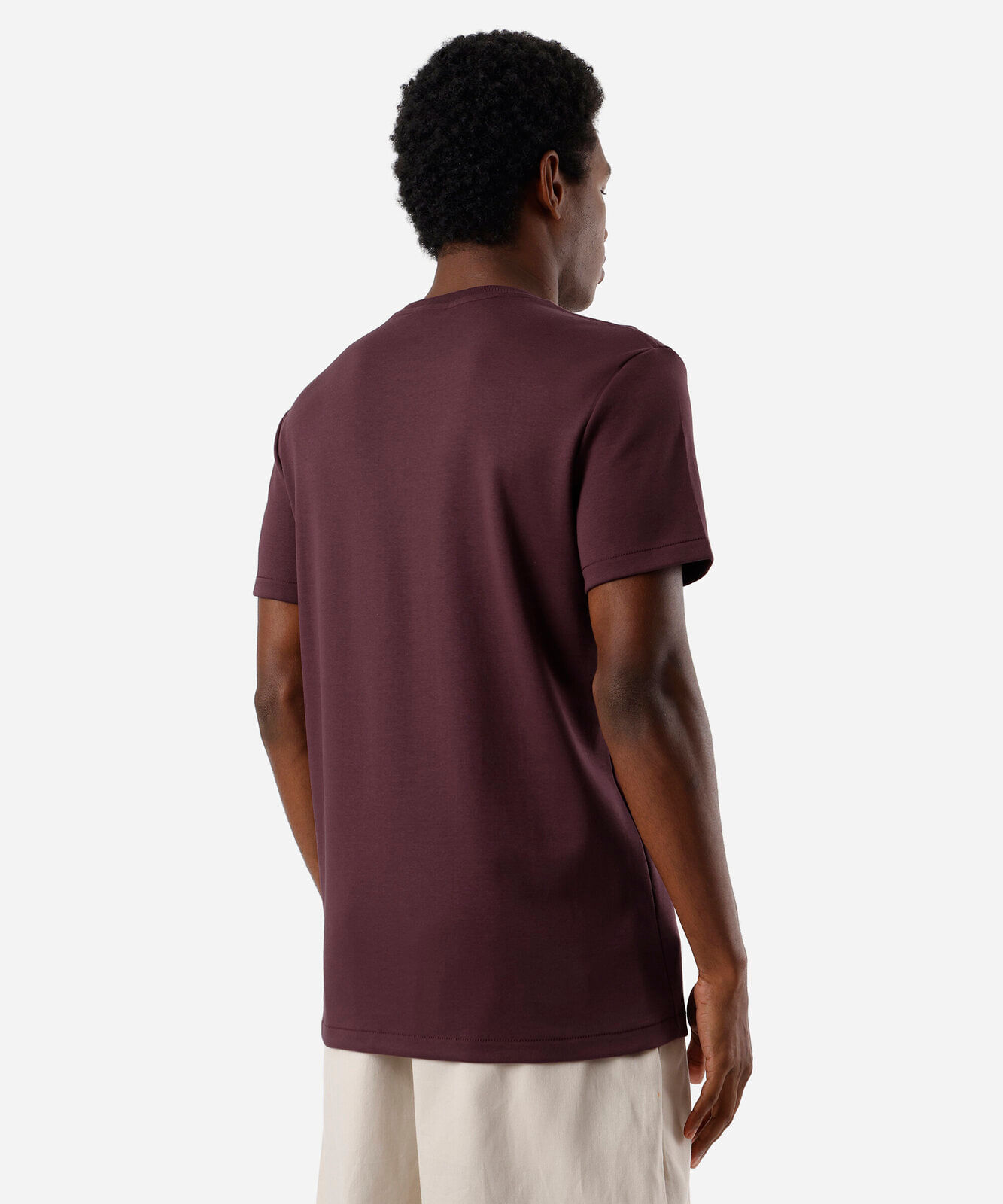 camiseta masculina de algodão peruano slim fit vinho