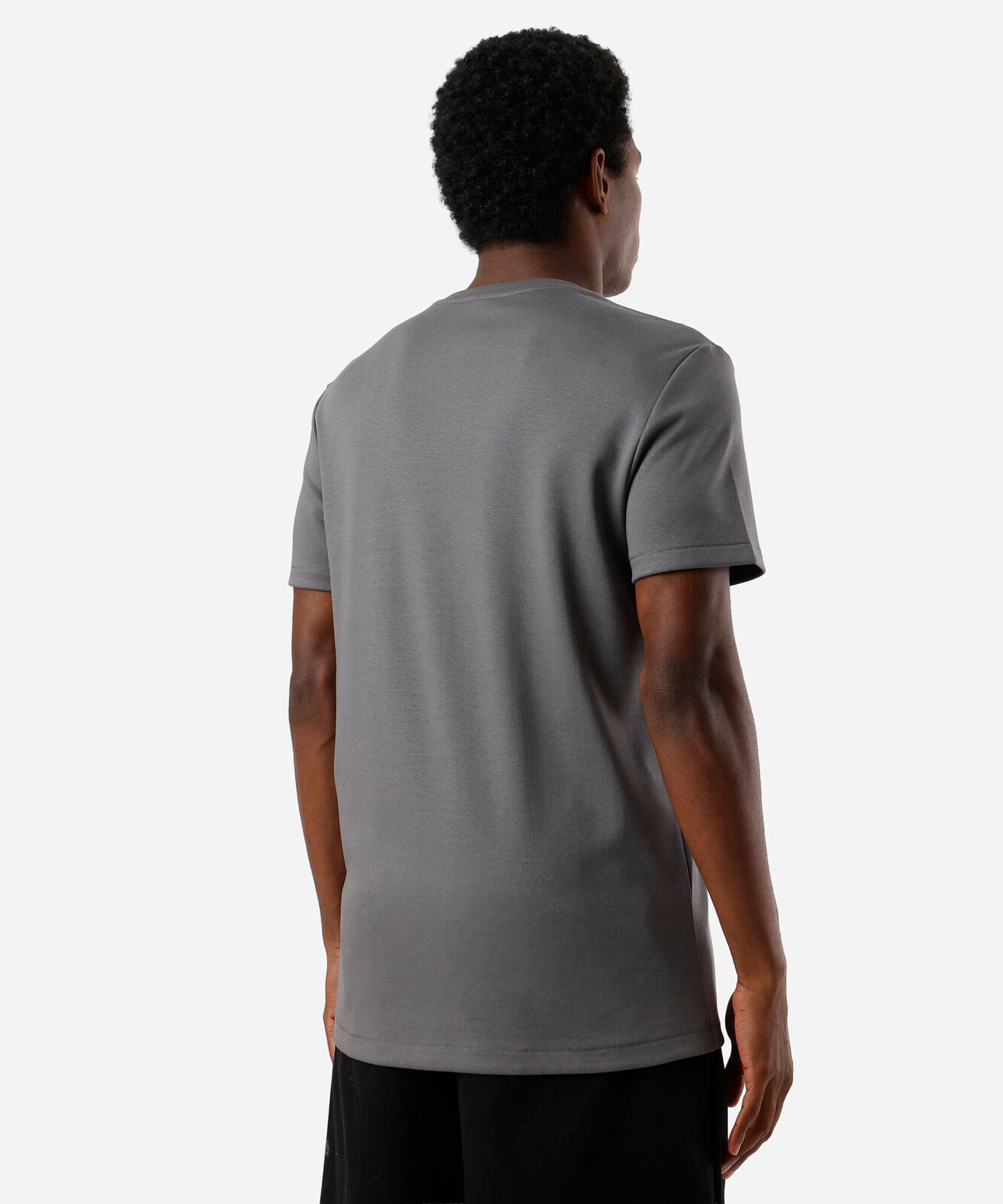 camiseta masculina de algodão peruano slim fit cinza