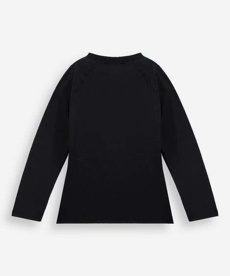 camiseta infantil com proteção uv manga longa preta
