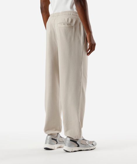 calça jogger masculina de moletom sem felpa bege