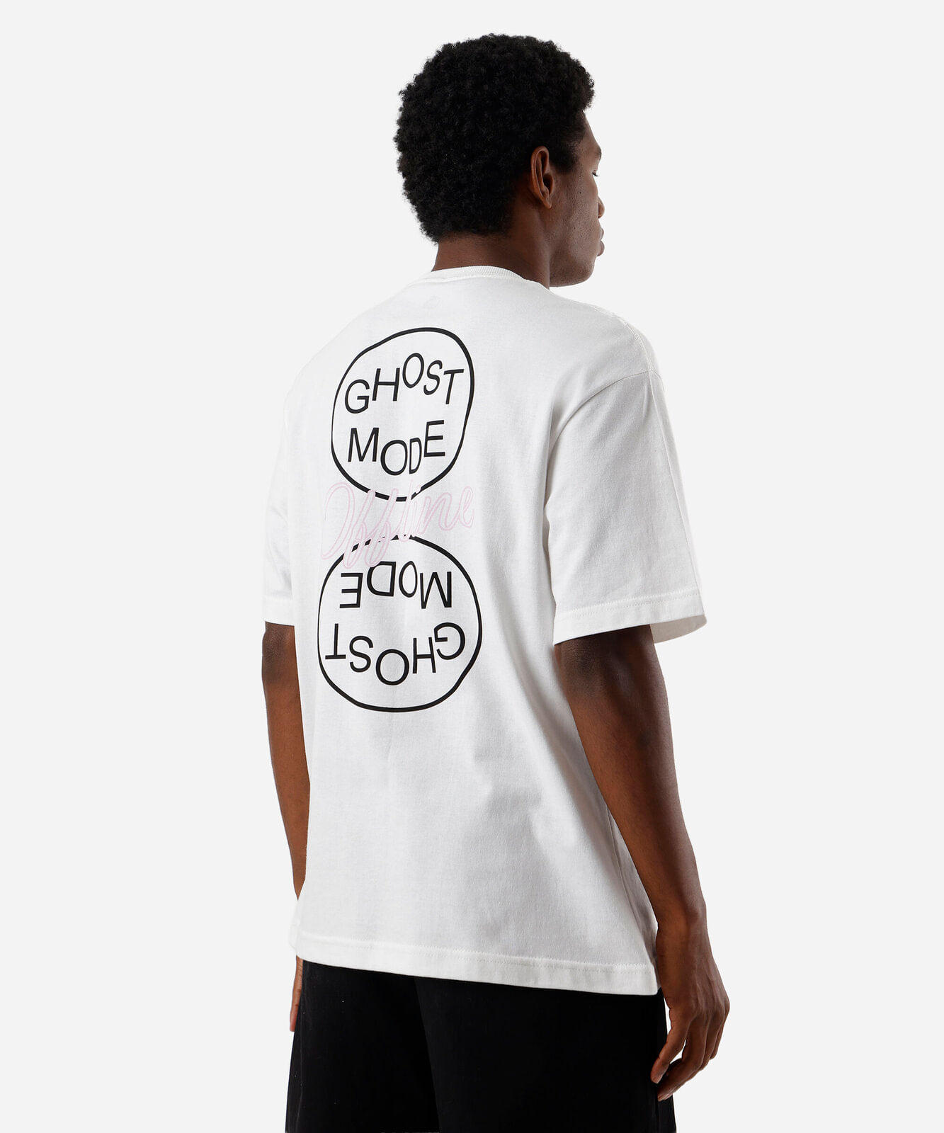 camiseta masculina de algodão estampada off white
