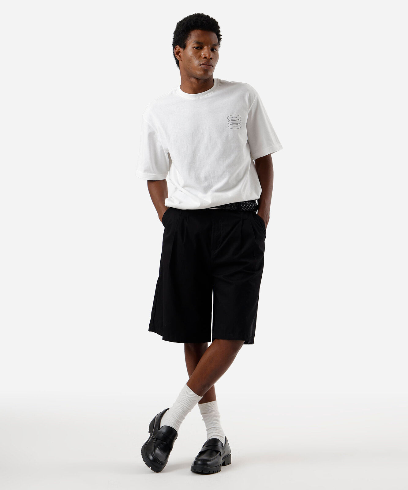 camiseta masculina de algodão estampada off white