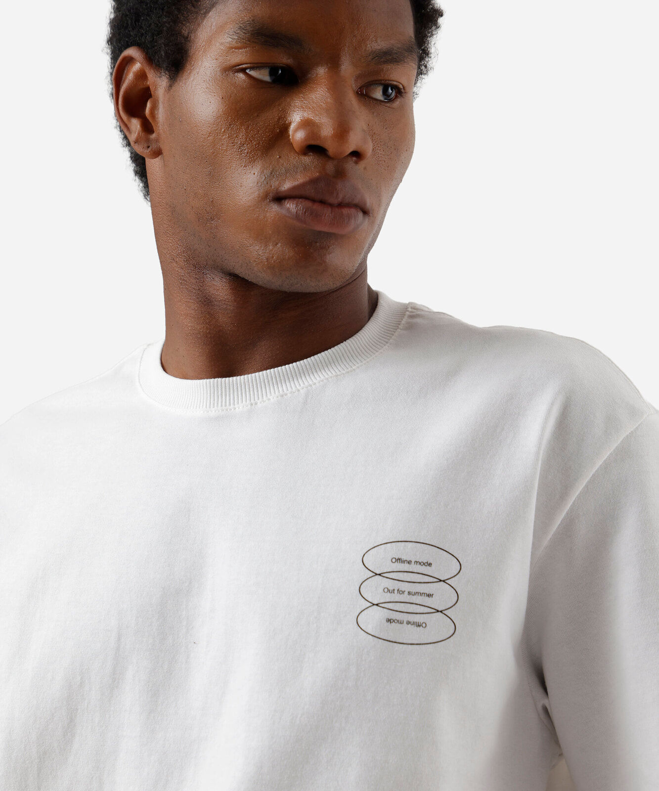 camiseta masculina de algodão estampada off white