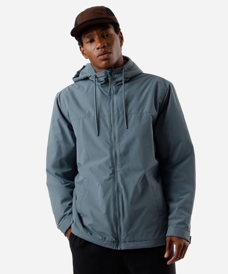 jaqueta masculina com capuz azul