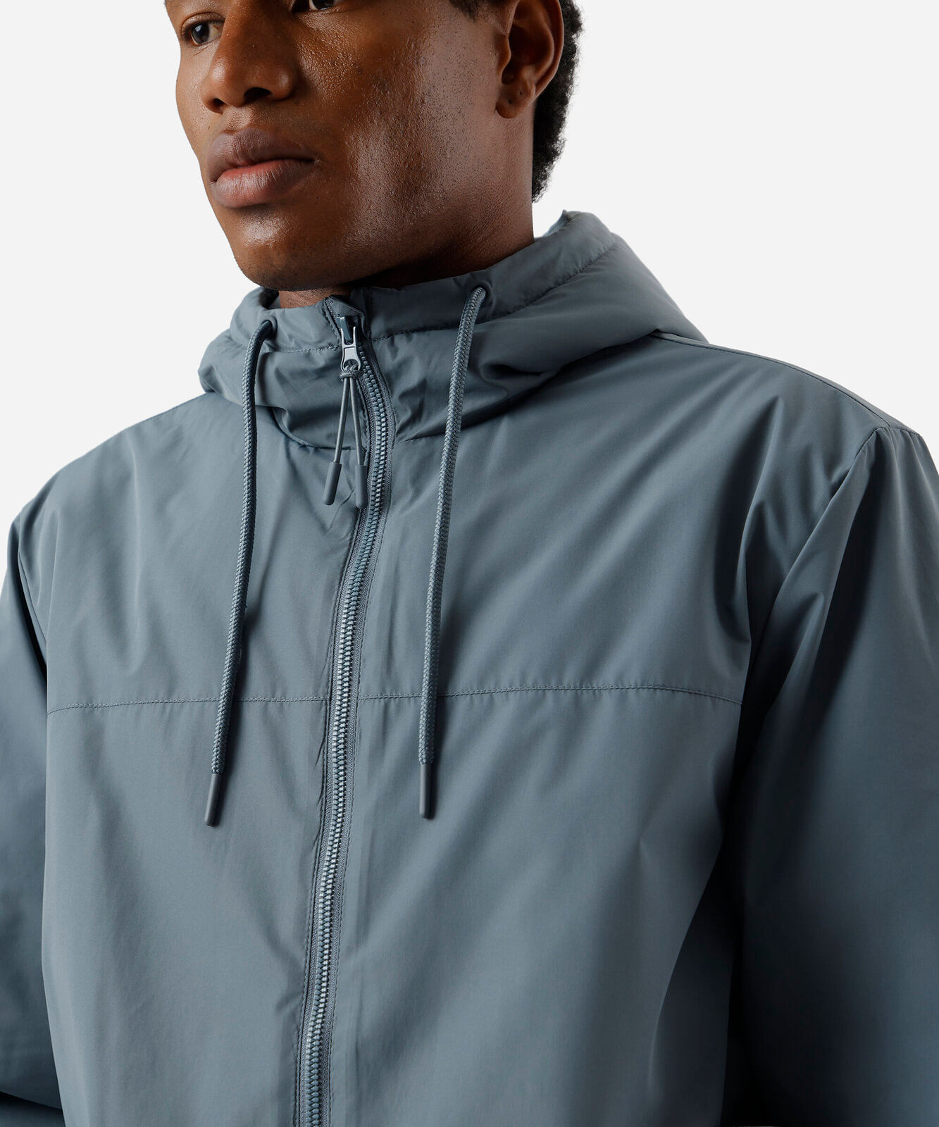 jaqueta masculina com capuz azul