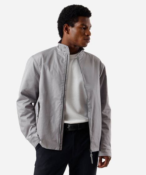 jaqueta masculina de sarja cinza