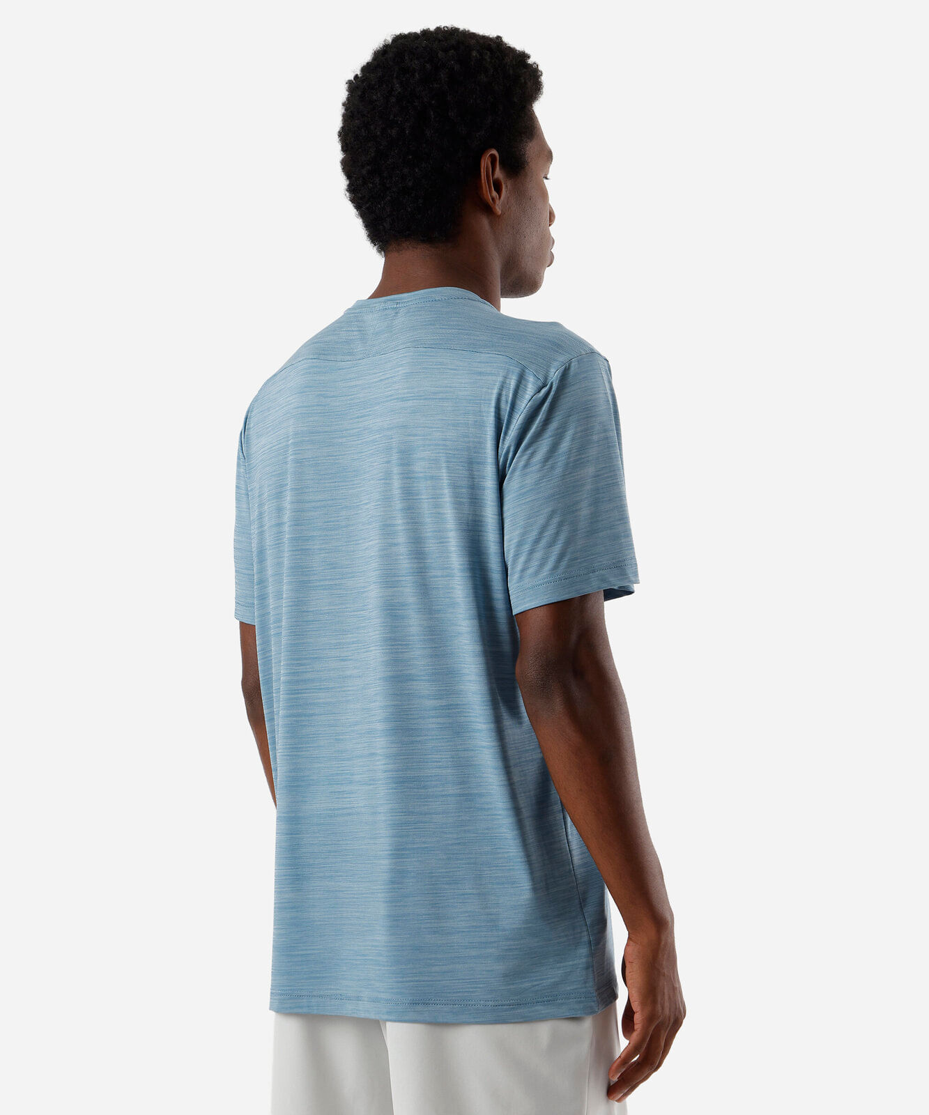 camiseta masculina recortes azul