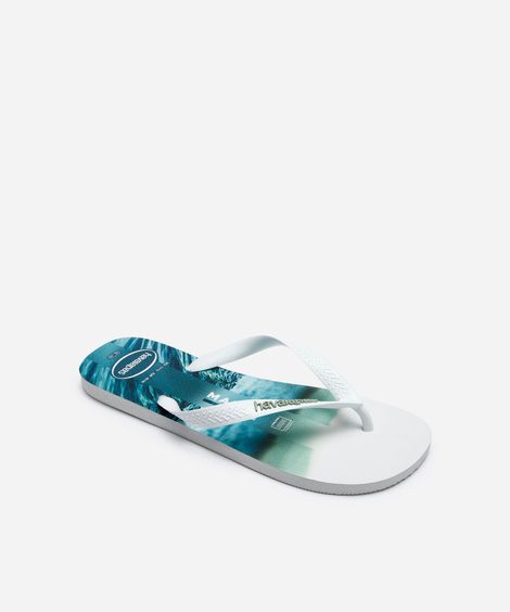 chinelo havaianas top surfer estampado branco