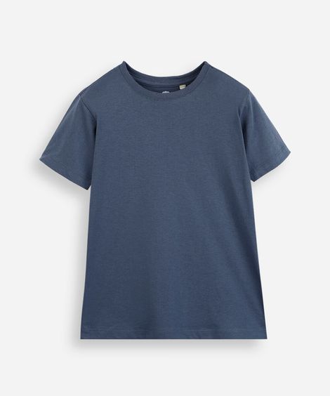 camiseta de algodão infantil manga curta básica azul