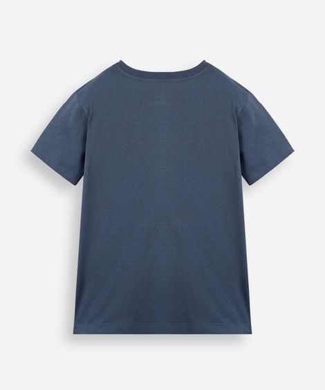 camiseta de algodão infantil manga curta básica azul