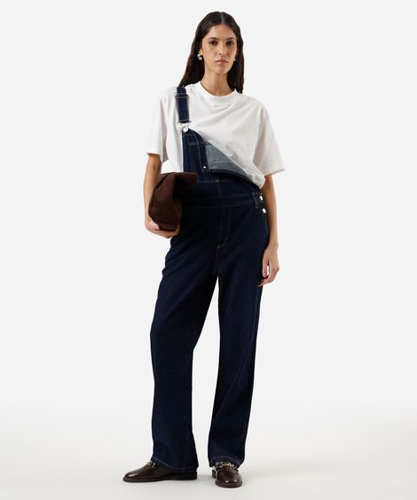 jardineira feminina jeans azul