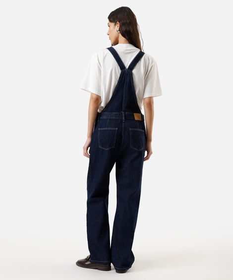 jardineira feminina jeans azul