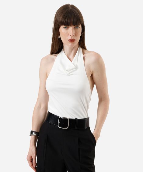 blusa feminina frente única off white