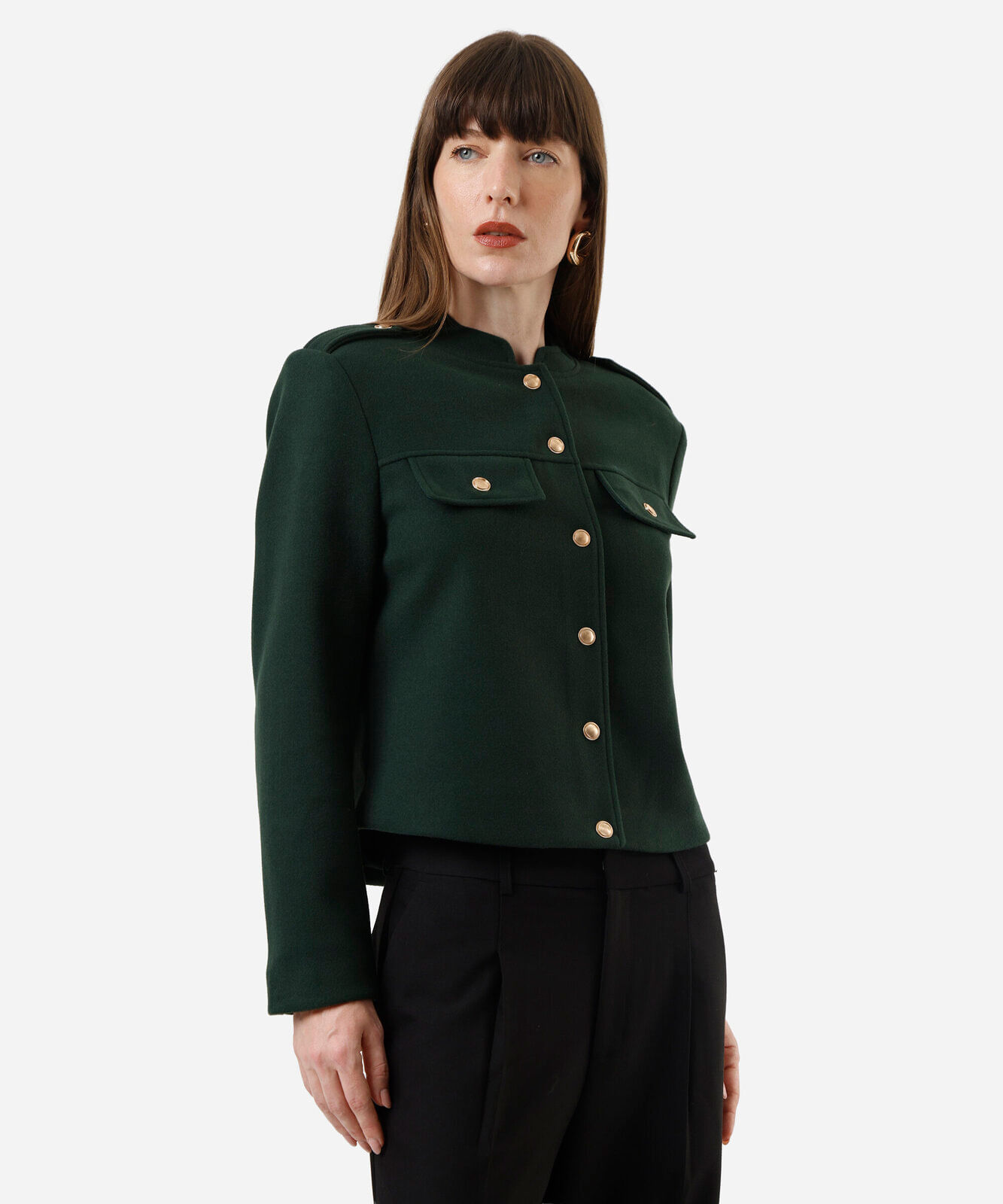 casaco feminino texturizado verde