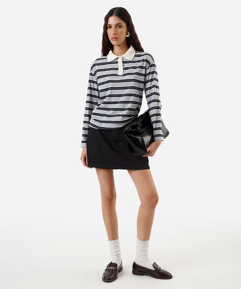 minissaia feminina jeans cintura alta preta