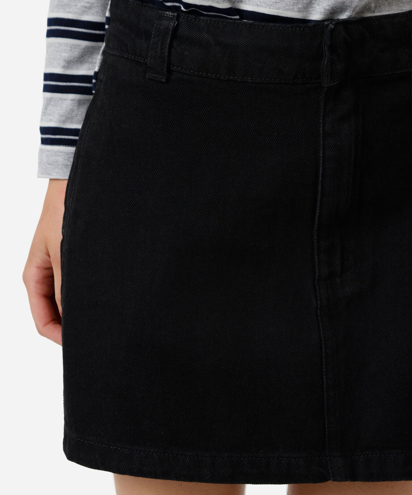 minissaia feminina jeans cintura alta preta