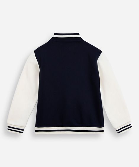 jaqueta bomber infantil de moletom new york azul