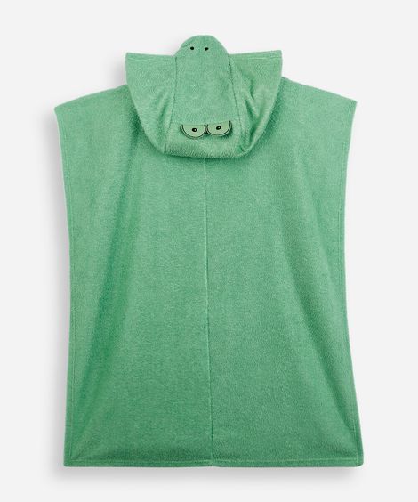 poncho infantil com capuz jacaré verde