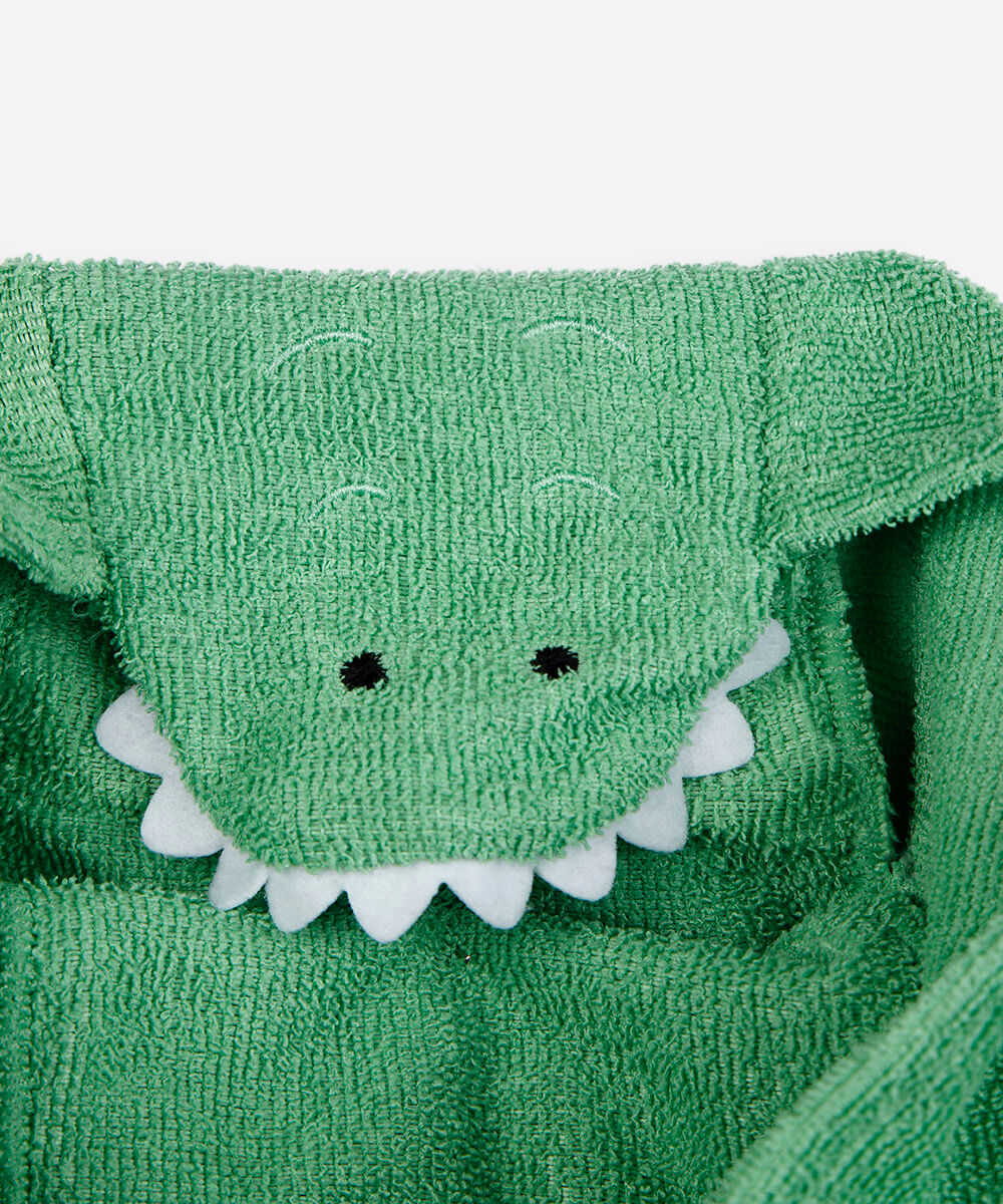 poncho infantil com capuz jacaré verde