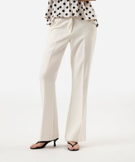 calça flare feminina de alfaiataria  bege