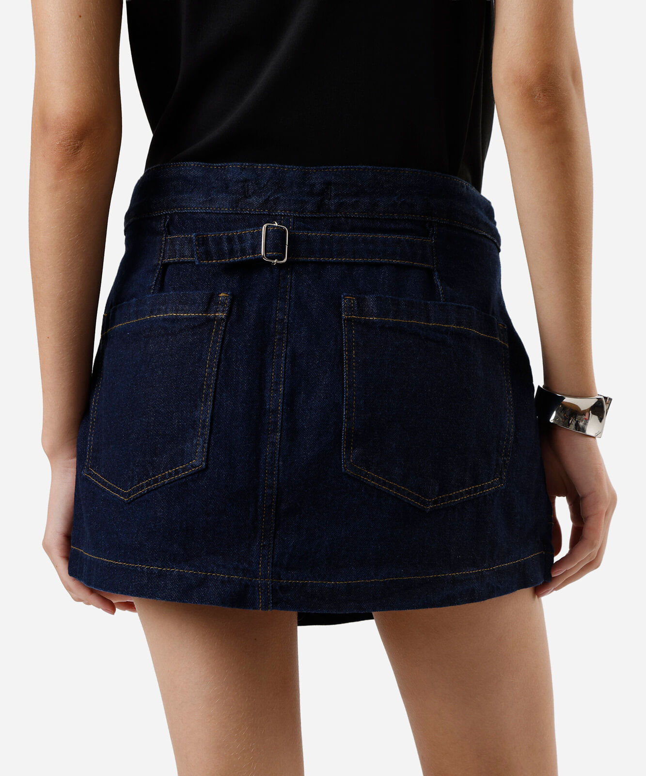 short saia feminino jeans cintura média azul