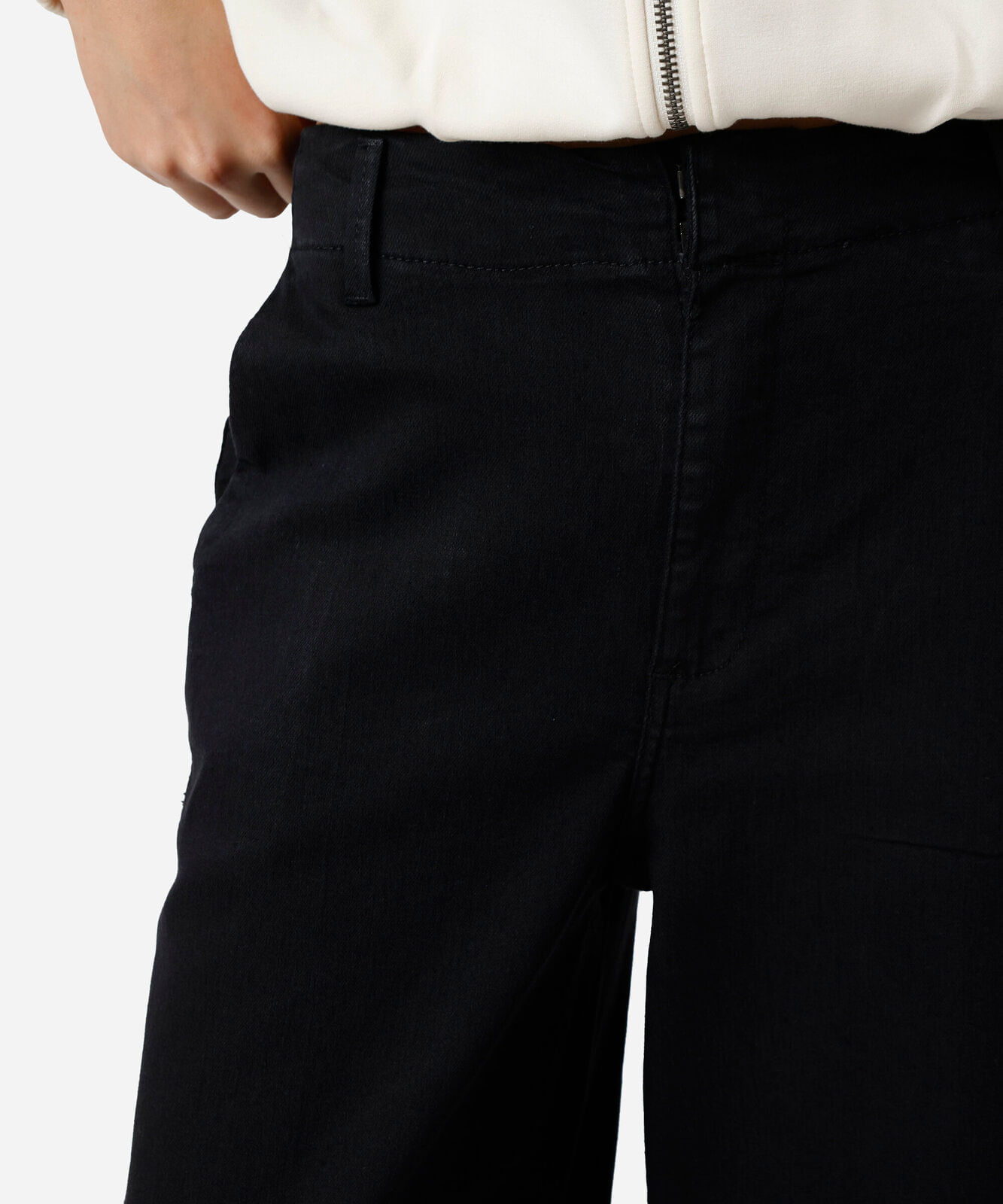 calça wide leg feminina jeans cintura alta preta