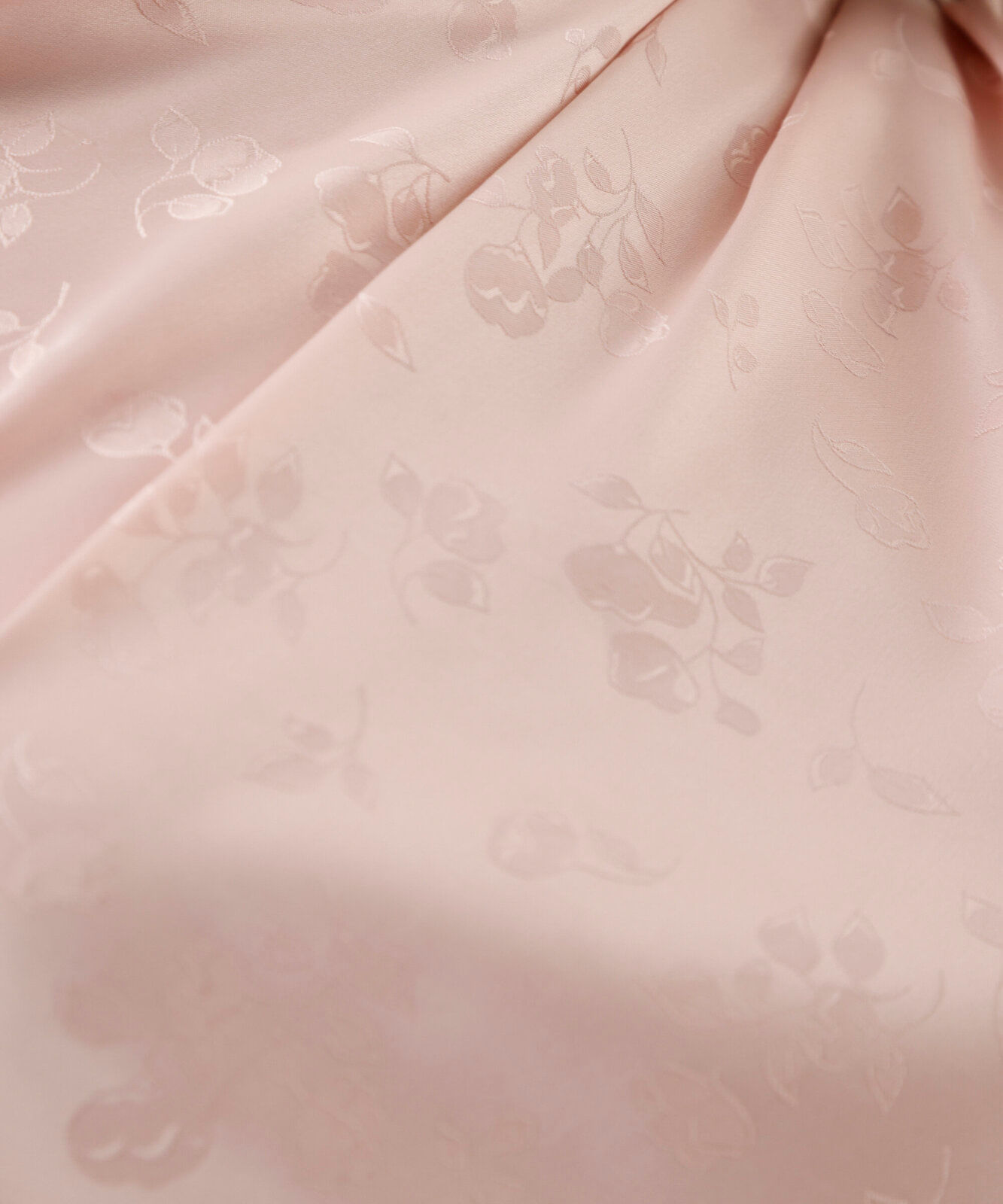 blusa feminina de jacquard com pregas floral acetinada rosa