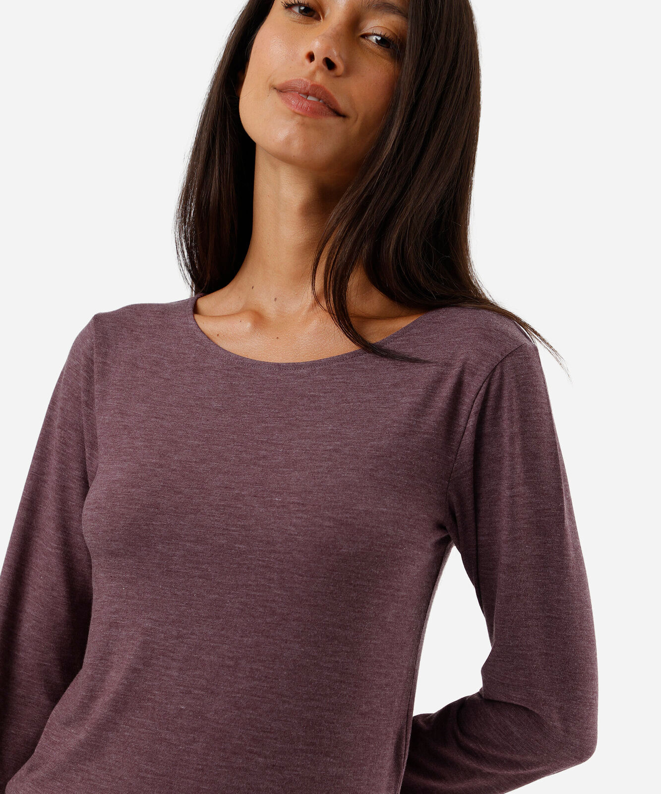 blusa feminina de pijama avulsa manga longa vinho